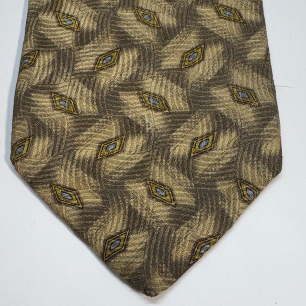 Vintage Robert Talbott Hand Sewn Silk Tie in Brown, Gold & Blue